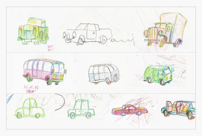 vintage cars sketches