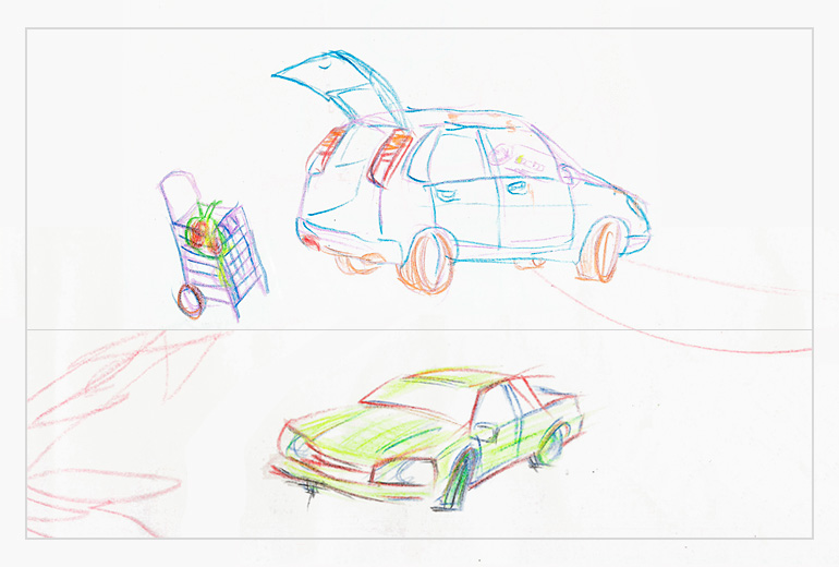 vintage cars sketches